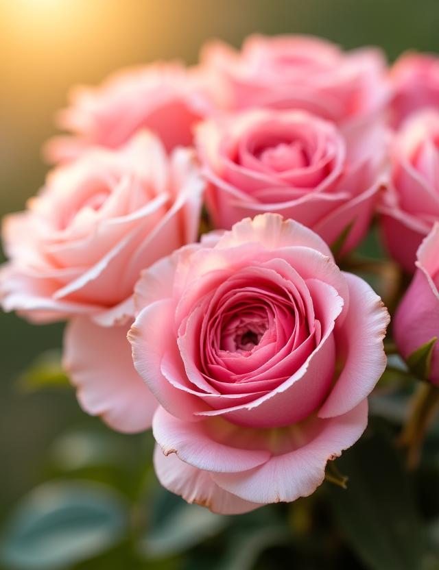 Elegante bouquet di rose rosa pallido e fucsia